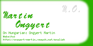 martin ongyert business card